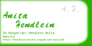 anita hendlein business card
